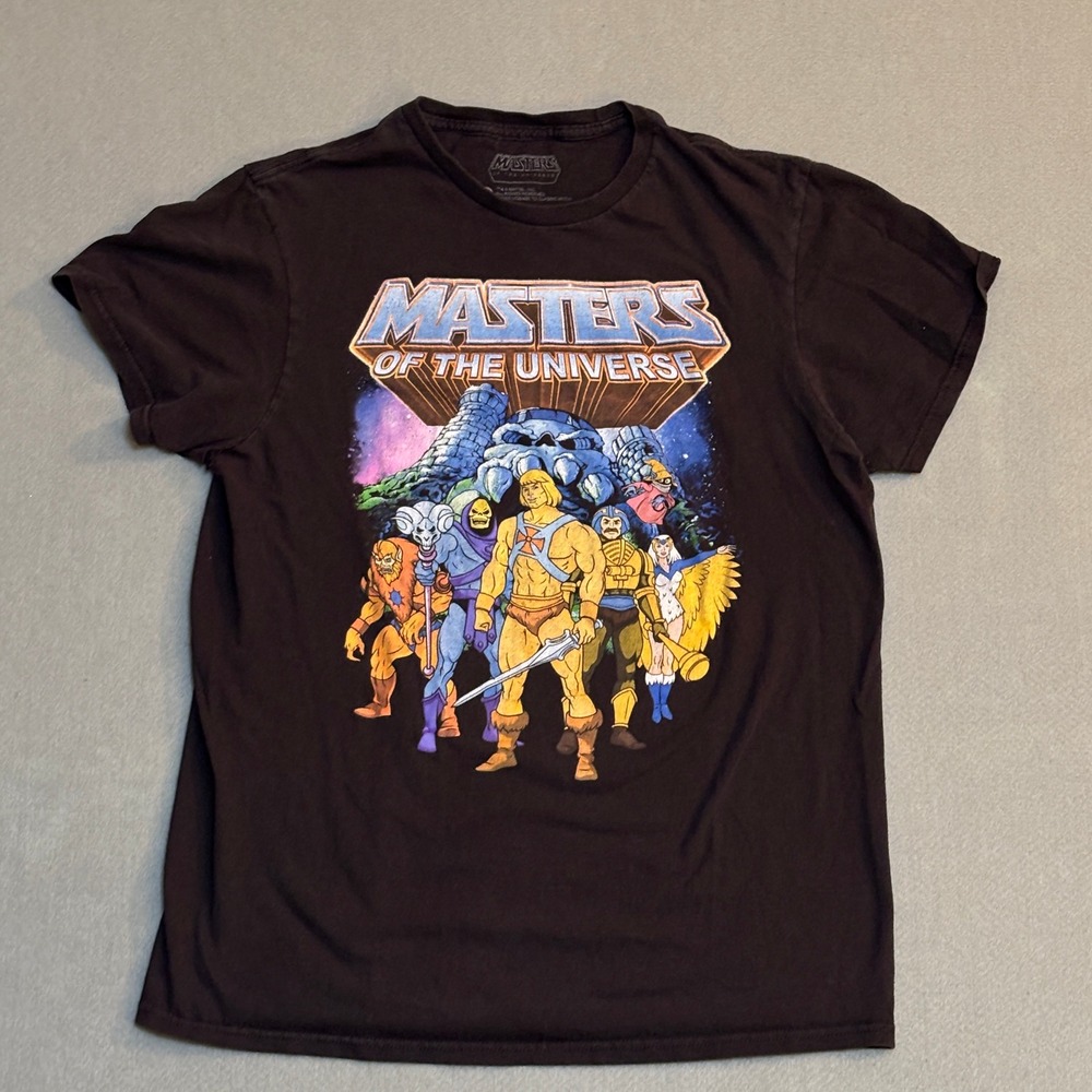Masters of the Universe He-Man Skeletor Graphic T-Shirt Black Mens M MOTU